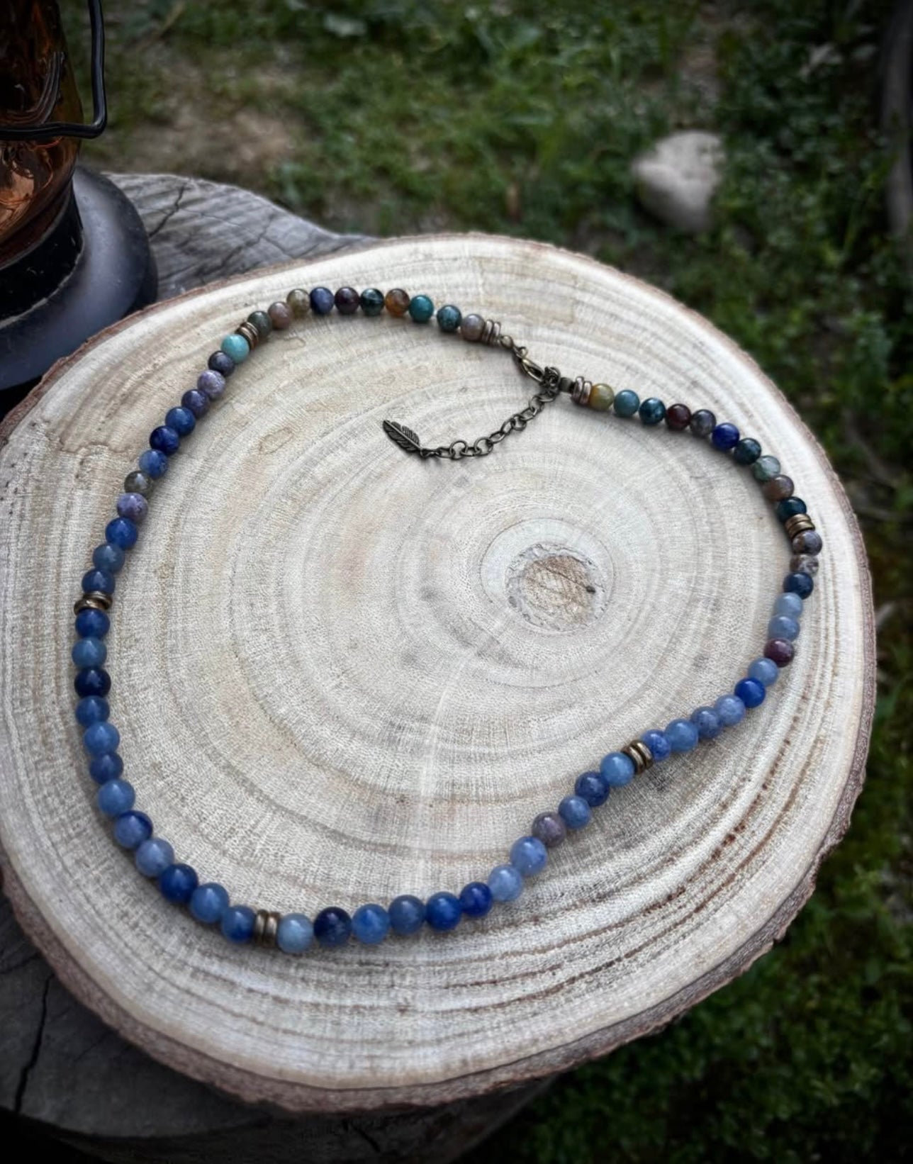 Elegant Blue Aventurine beaded necklace