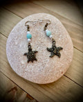 Sea lovers brass drop earrings