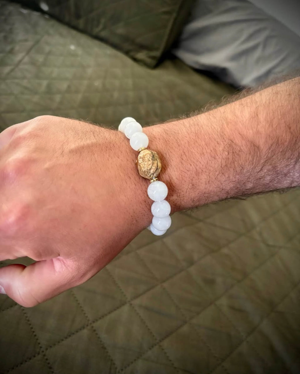 Men’s white marble bracelet