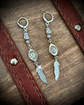 Winter feather earrings