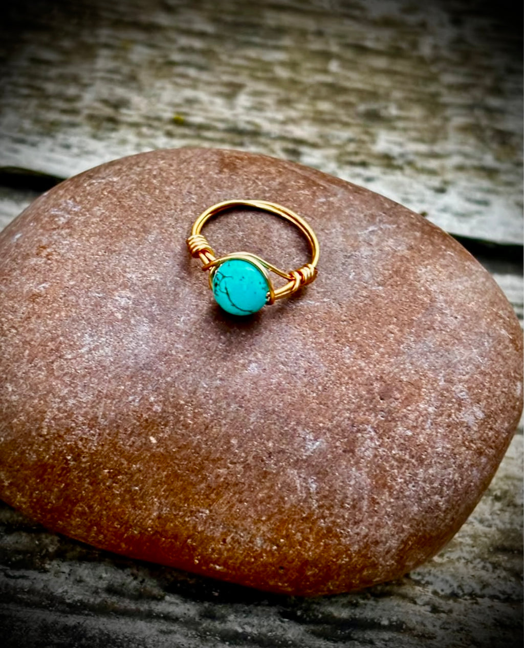Gold Wire Turquoise Ring