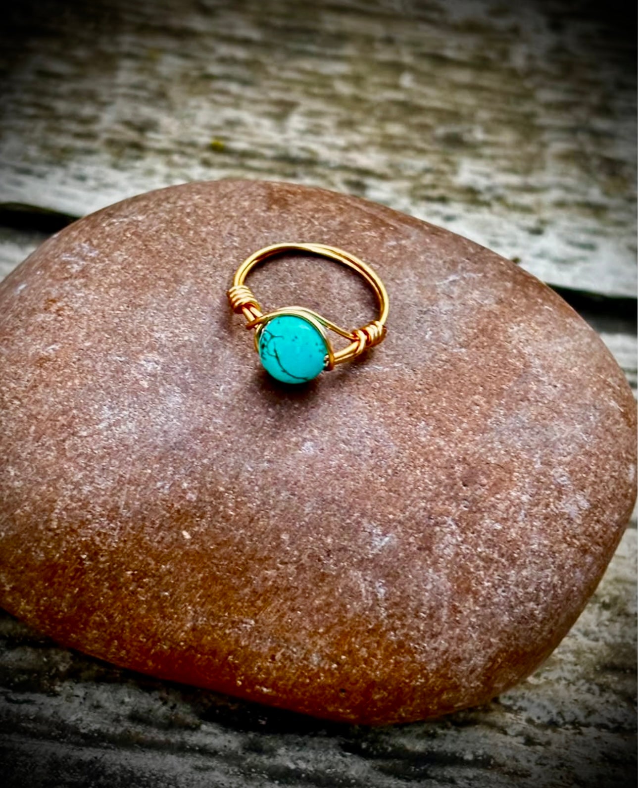 Gold Wire Turquoise Ring
