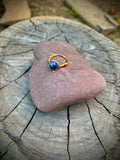 Wire wrapped ring blue lapis lazuli
