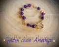 Golden chain, amethyst