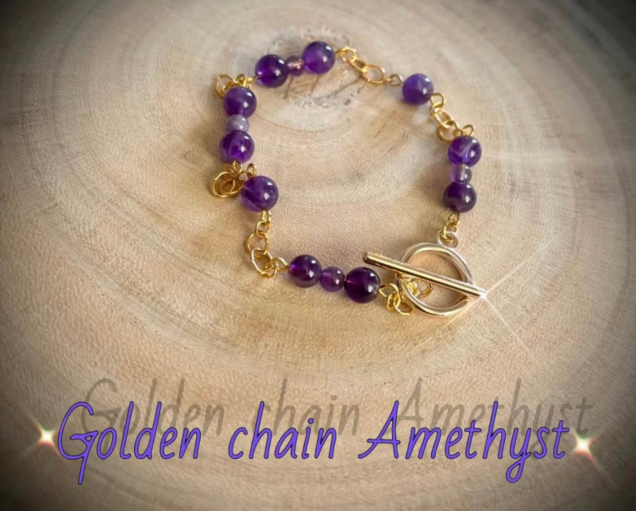 Golden chain, amethyst