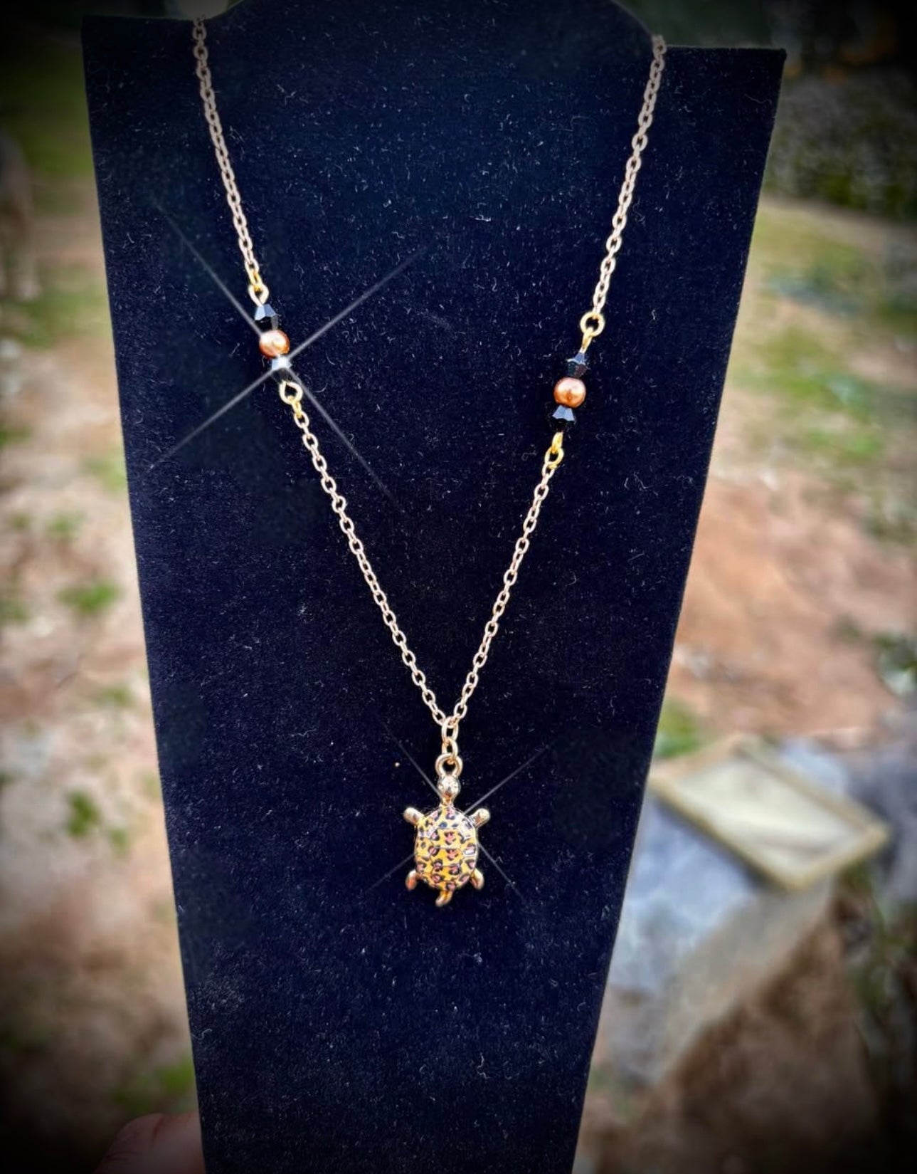Leopard turtle chain necklace
