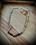 Silver and black Barbed wire necklace