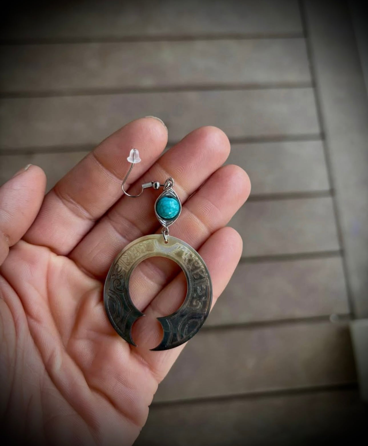Polynesian totem earrings