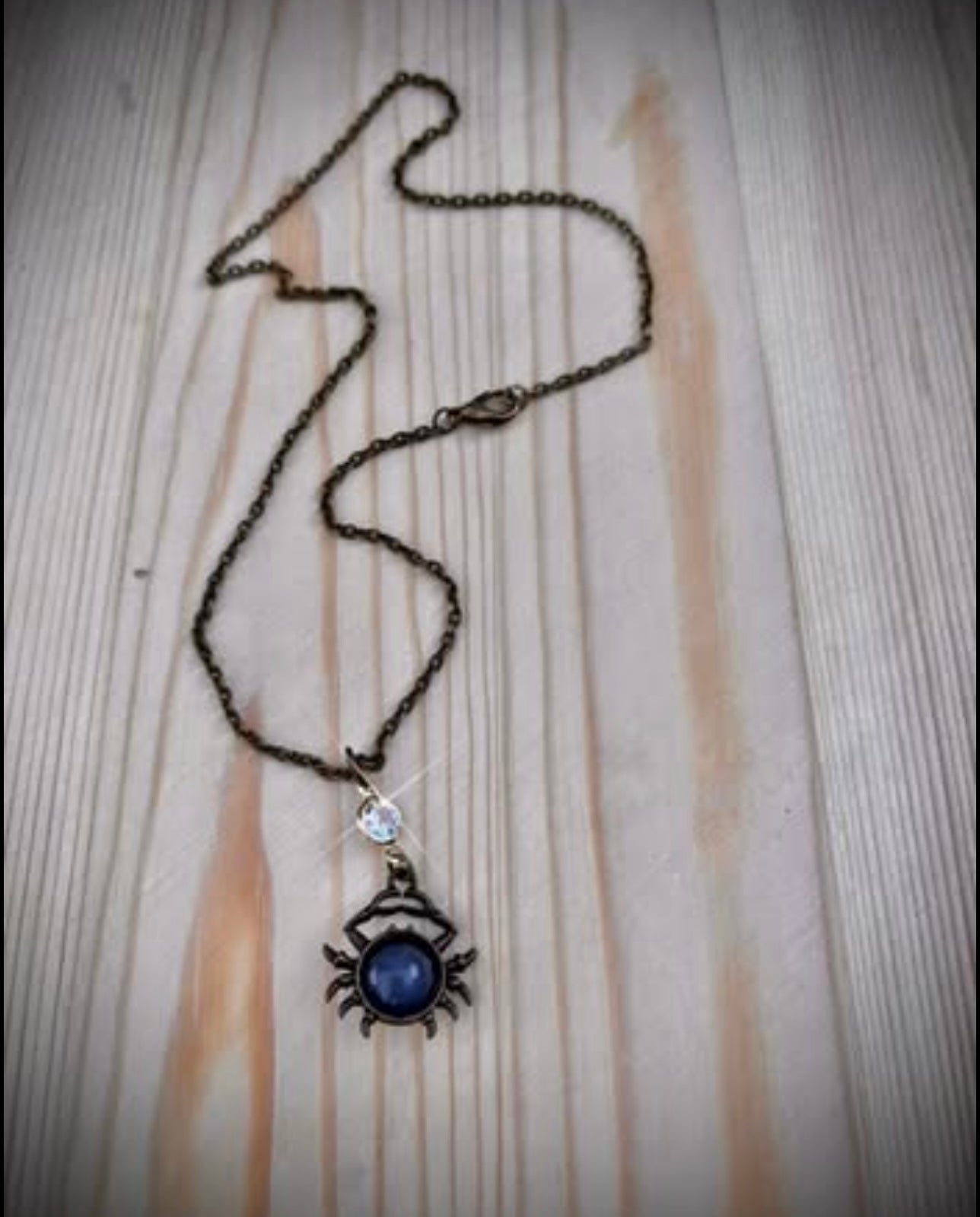 Bronze crab chain necklace