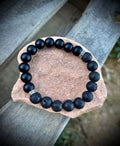 Men’s Black Matte & Lava Stone Silver/boho accents