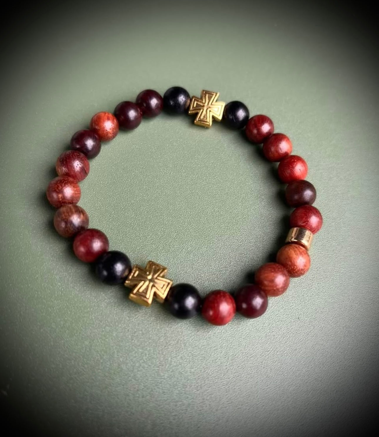 Wooden cross bracelet
