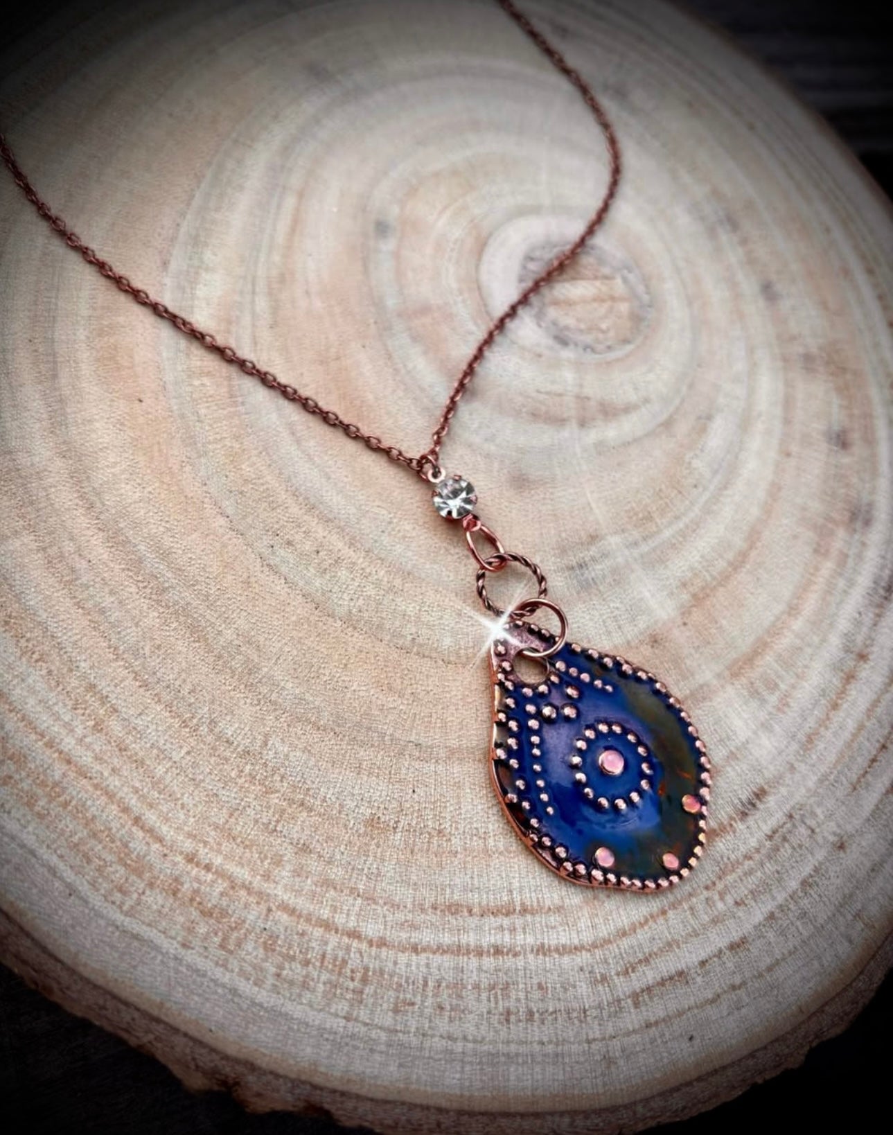 Rosie golden and blue necklace