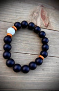 Men’s black Onyx, glow stone bracele