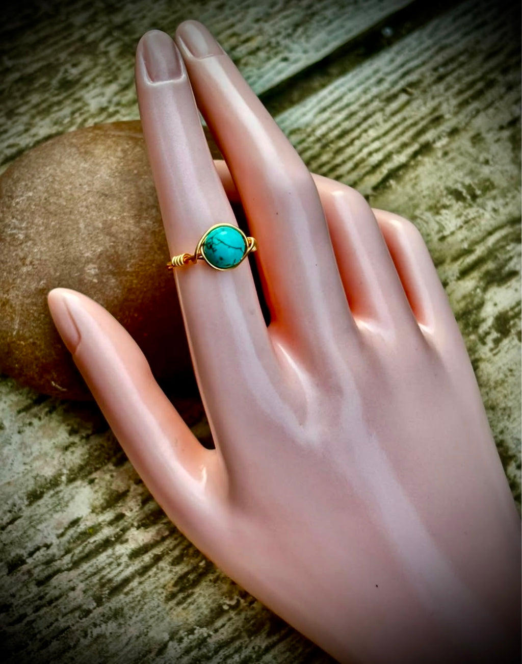 Gold Wire Turquoise Ring