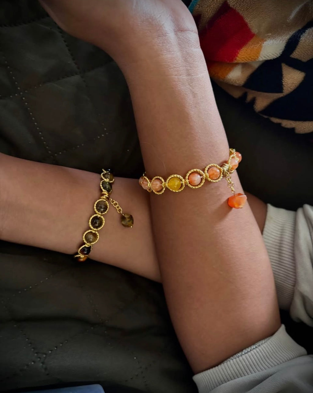 Ringed tiger eyes bracelet