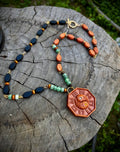 Wooden Yin Yang tai chi necklace