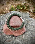 Rose Hematite, and green lava stone bracelet