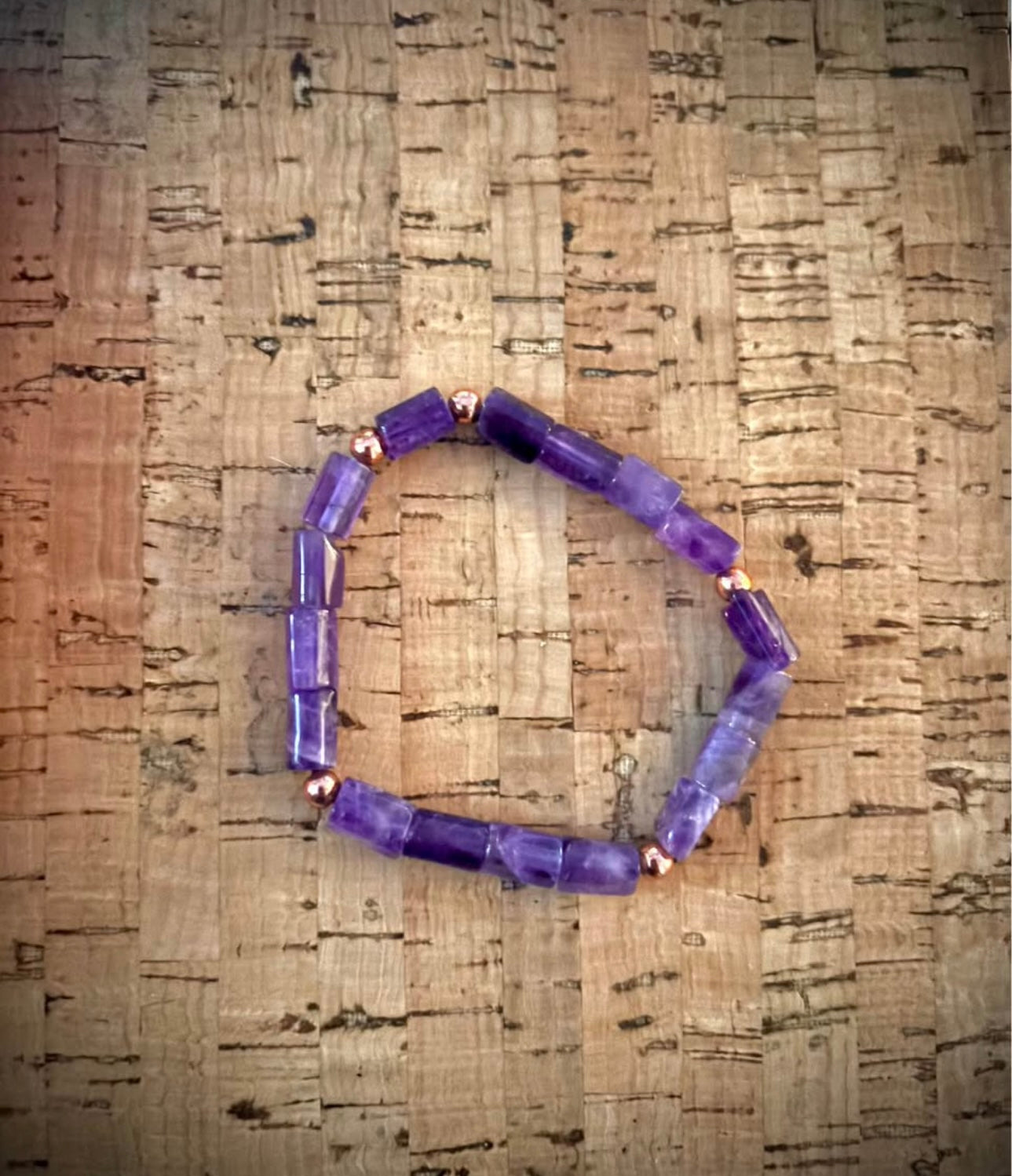 Amethyst tube stones bracelet