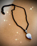 Black Chain stone Leaf necklace