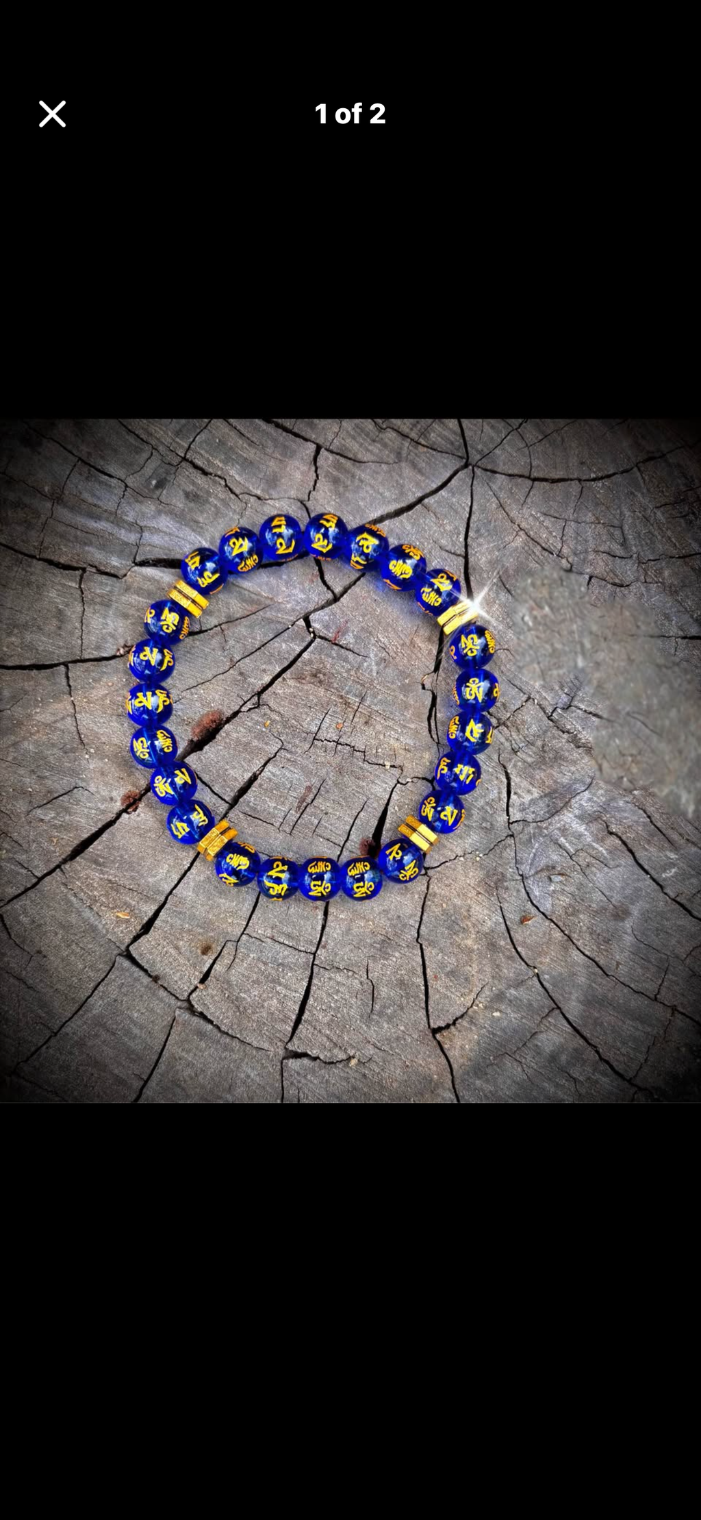 Glass Blue mantra bracelet