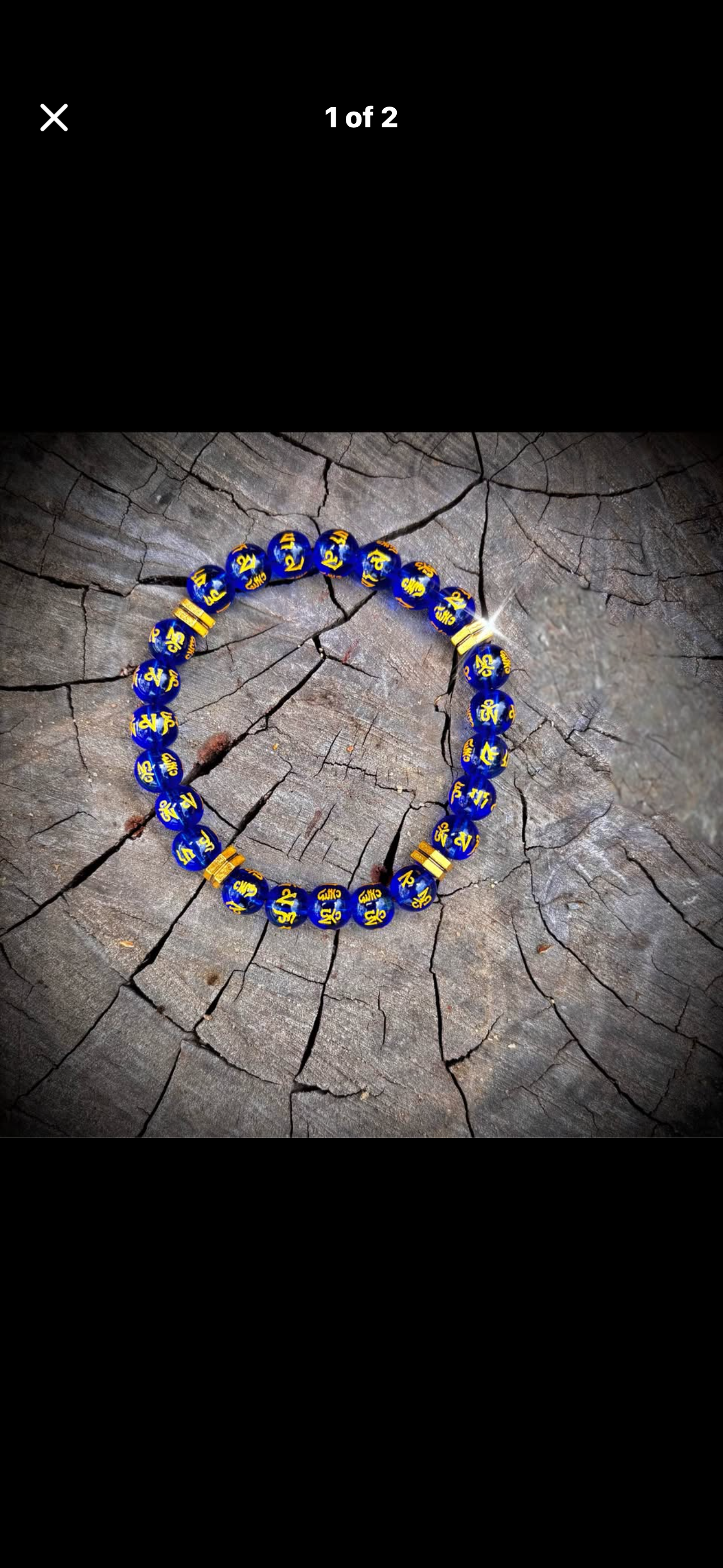 Glass Blue mantra bracelet