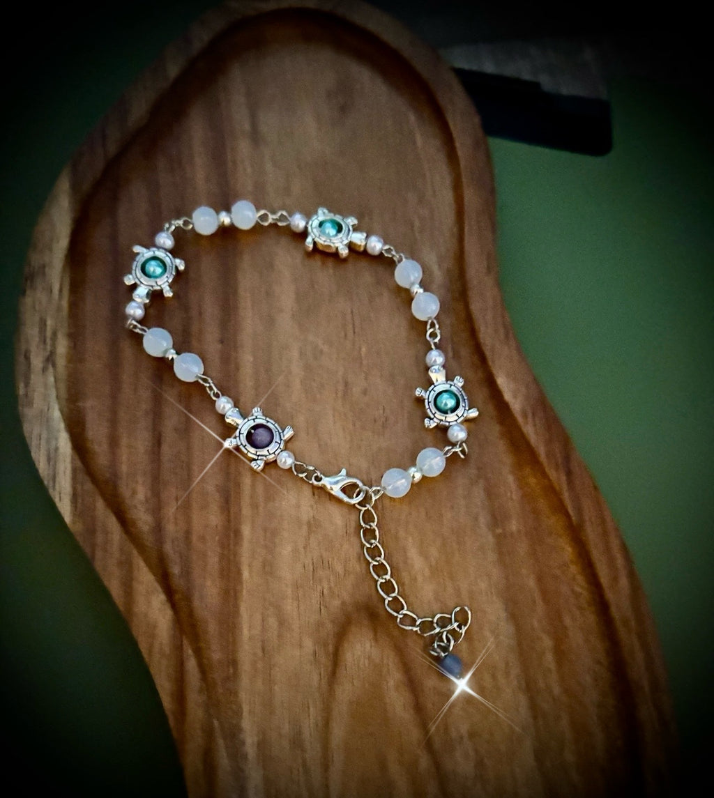 Cute Turtle Stone Anklet