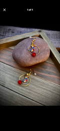 Colorful African crescent moon earrings