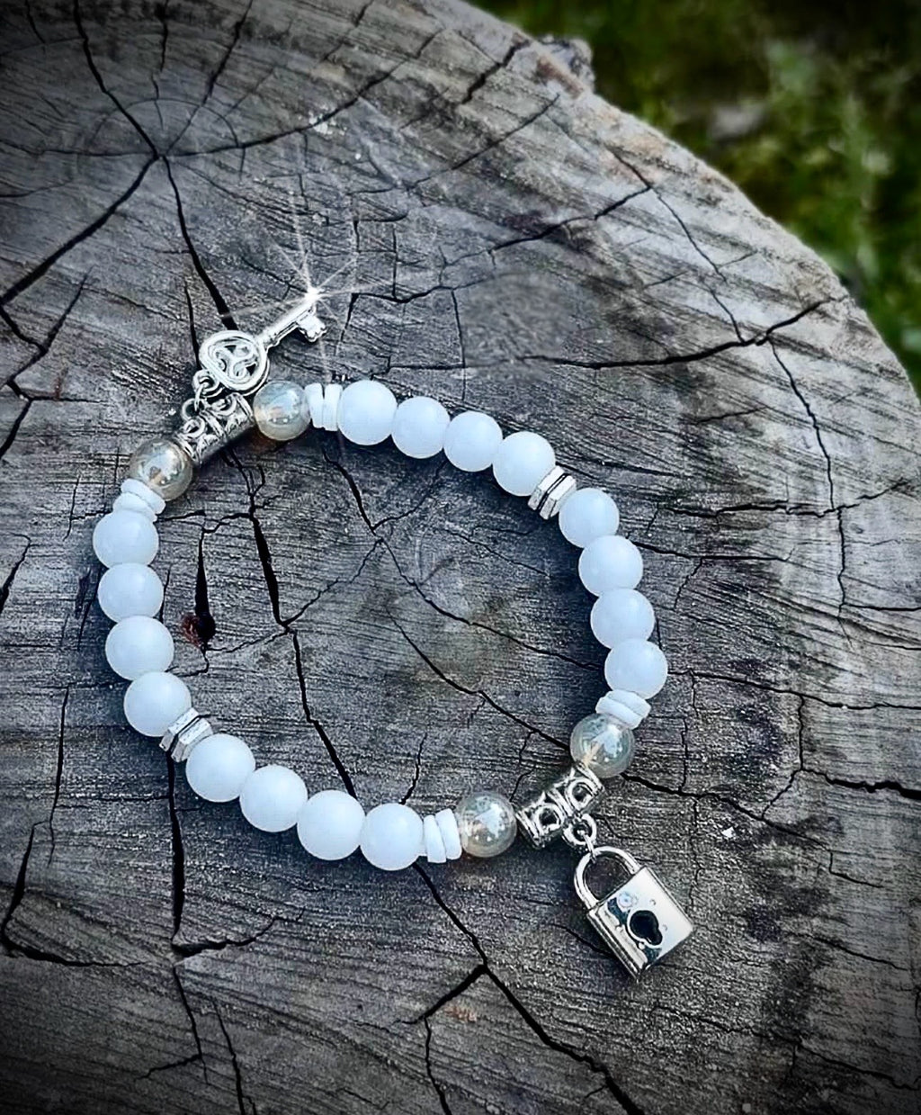 Lock and key Jade bracelet