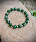 Green obsidian stone bracelet